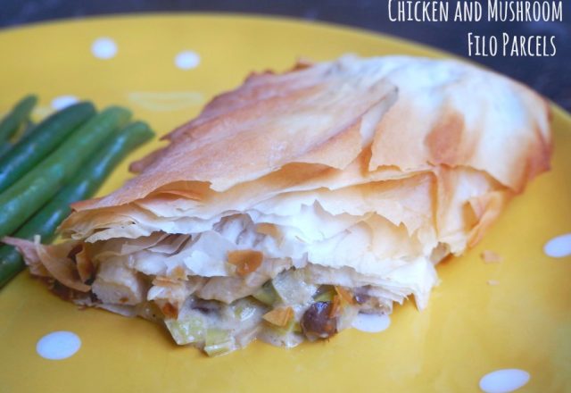 Chicken and Mushroom Filo Parcels