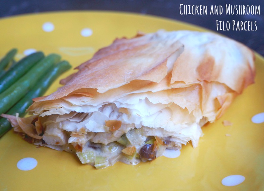 Chicken and Mushroom Filo Parcels