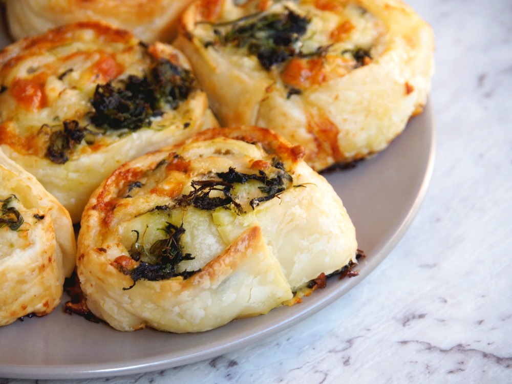 Cheesy Chicken Mustard and Spinach Scrolls 4