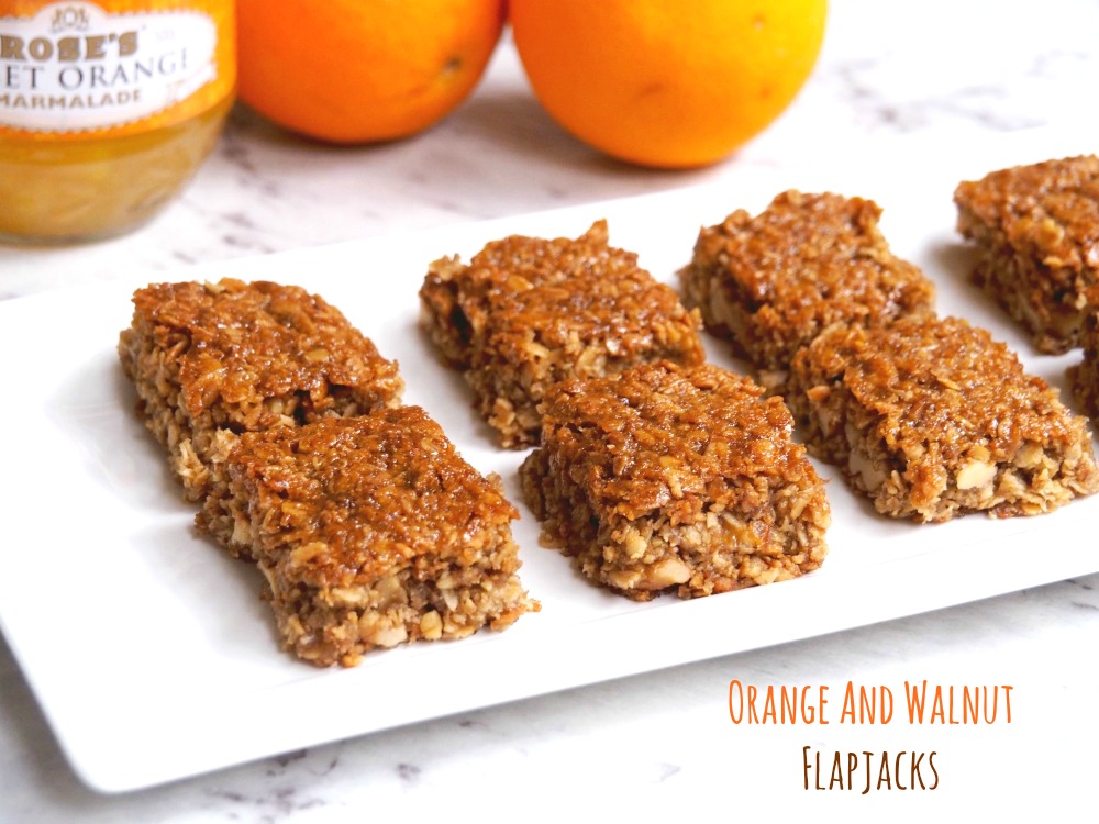 Orange and walnut flapjacks