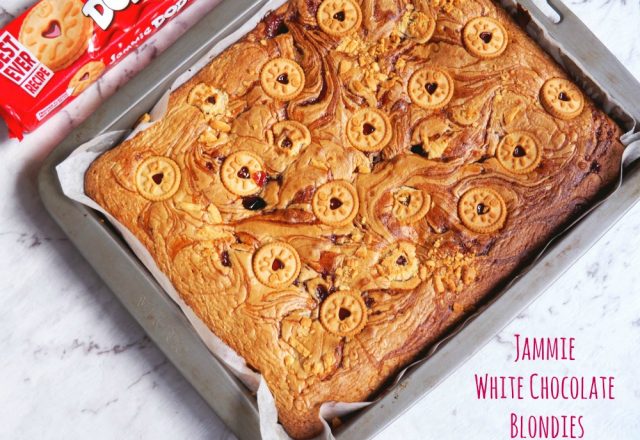 Jammy White Chocolate Blondies