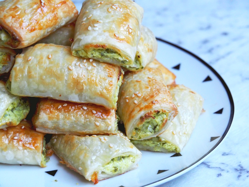 spinach and three cheese rolls