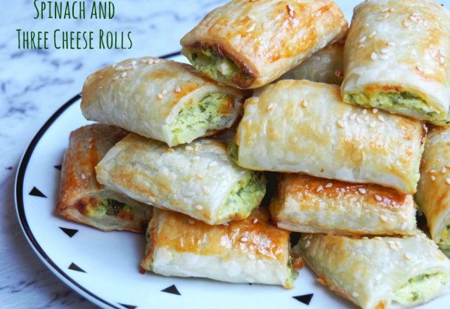 Meatless Monday: Spinach and Three Cheese Rolls