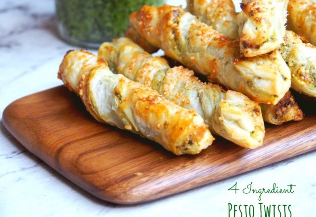 4 Ingredient Parmesan and Pesto Twists