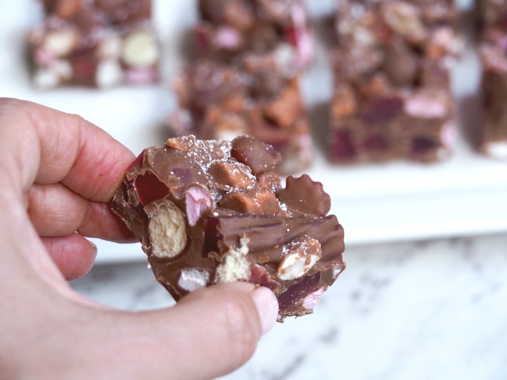 really raspberry rocky road piece