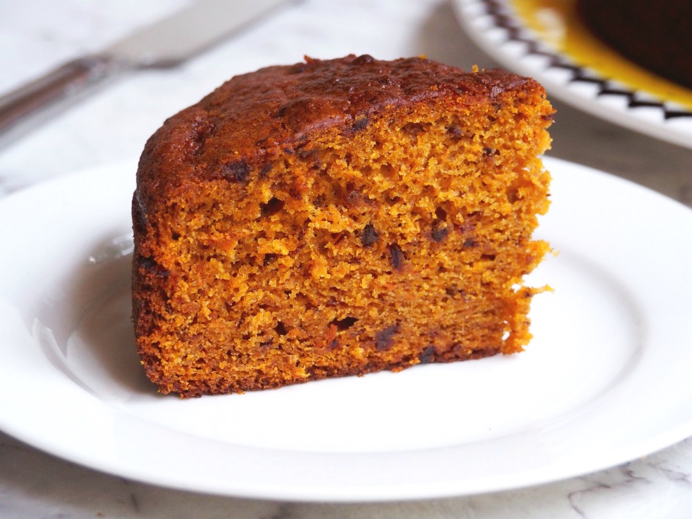 pumpkin and date cake slice