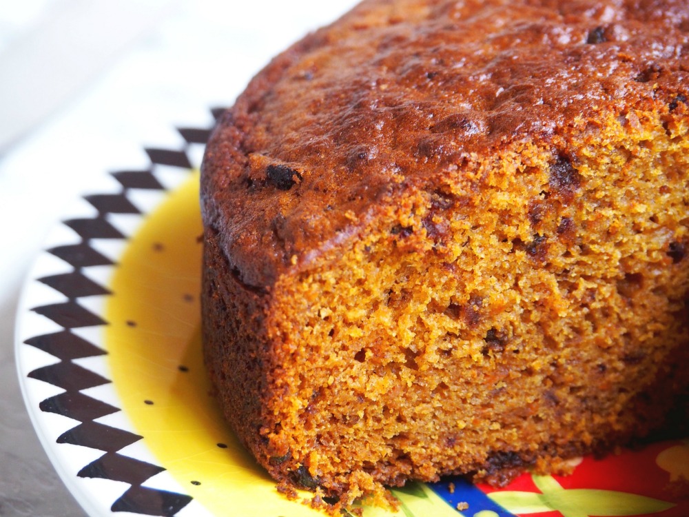 pumpkin and date cake inside