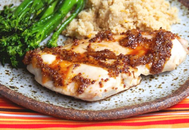 Oven Baked Marmalade Mustard Chicken with Cous Cous