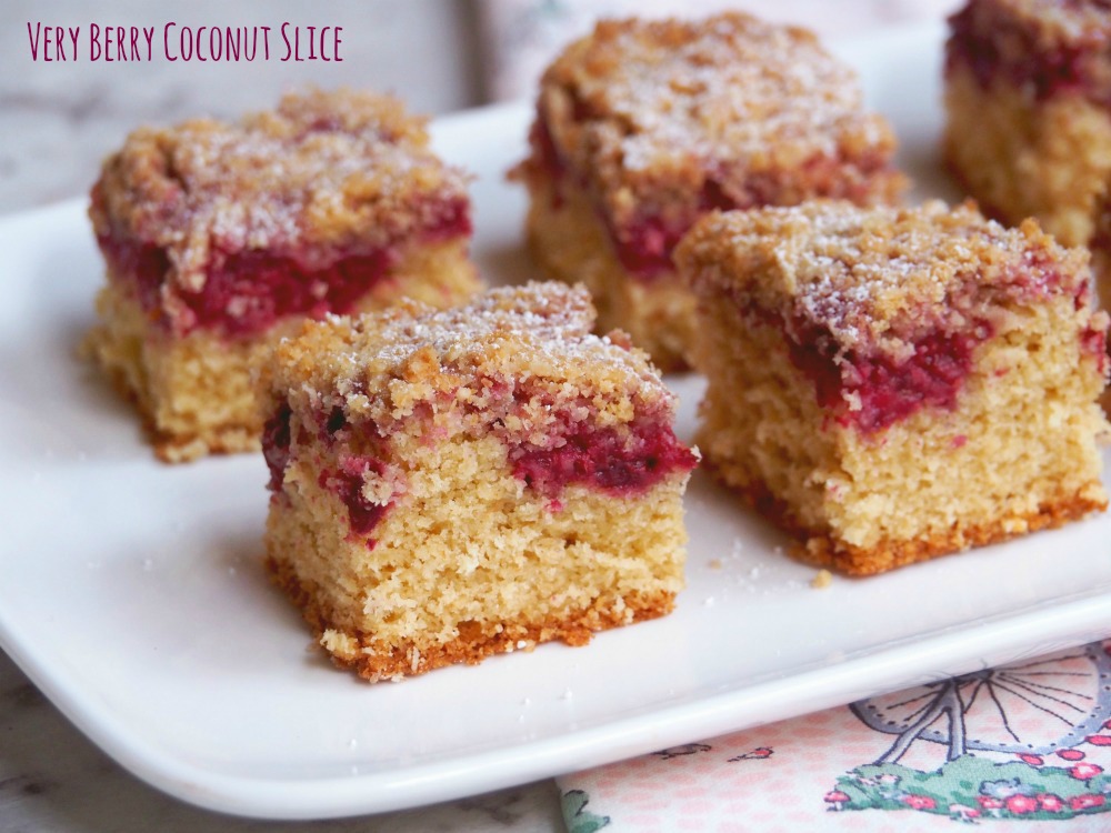 very berry coconut slice