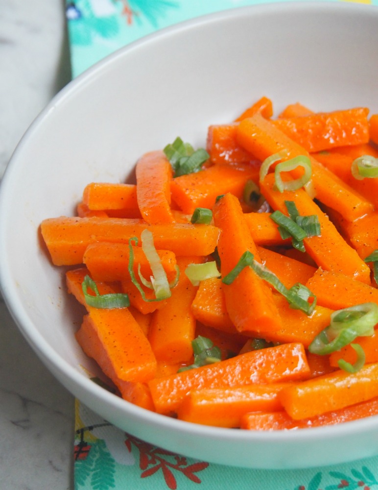 caramelised carrots side view