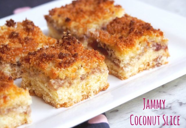 Jammy Coconut Slice