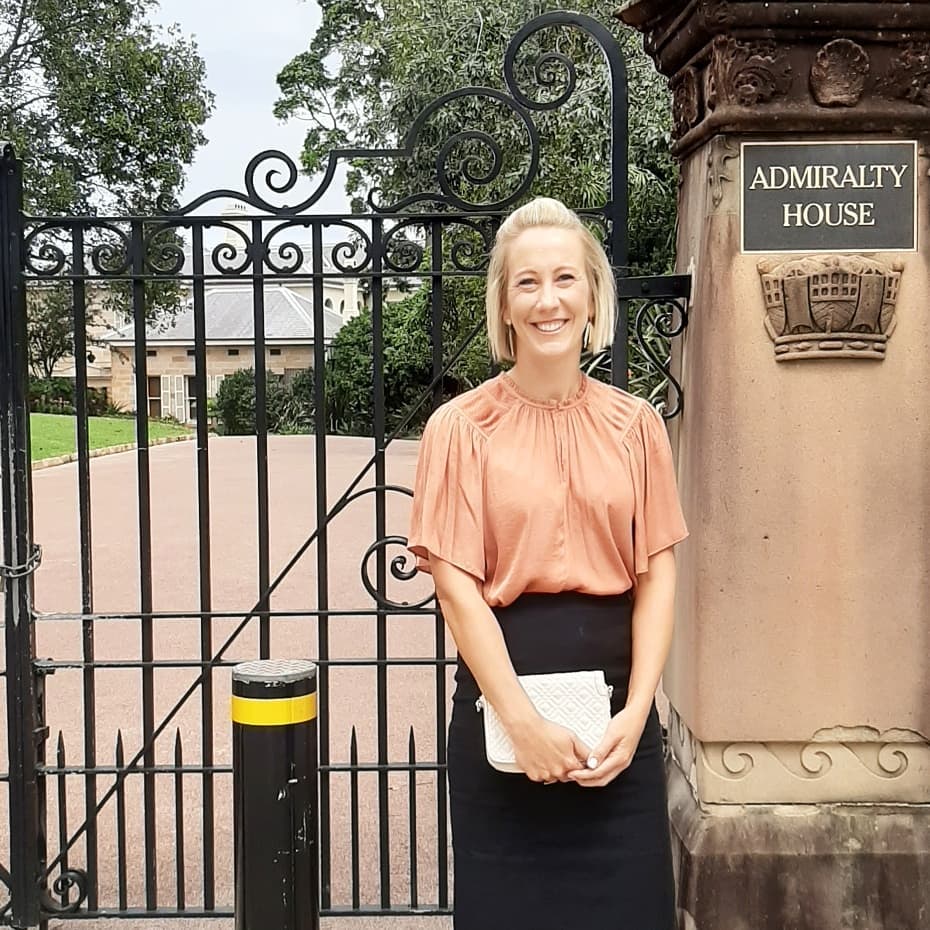 Lisa Greissl outside Admiralty House