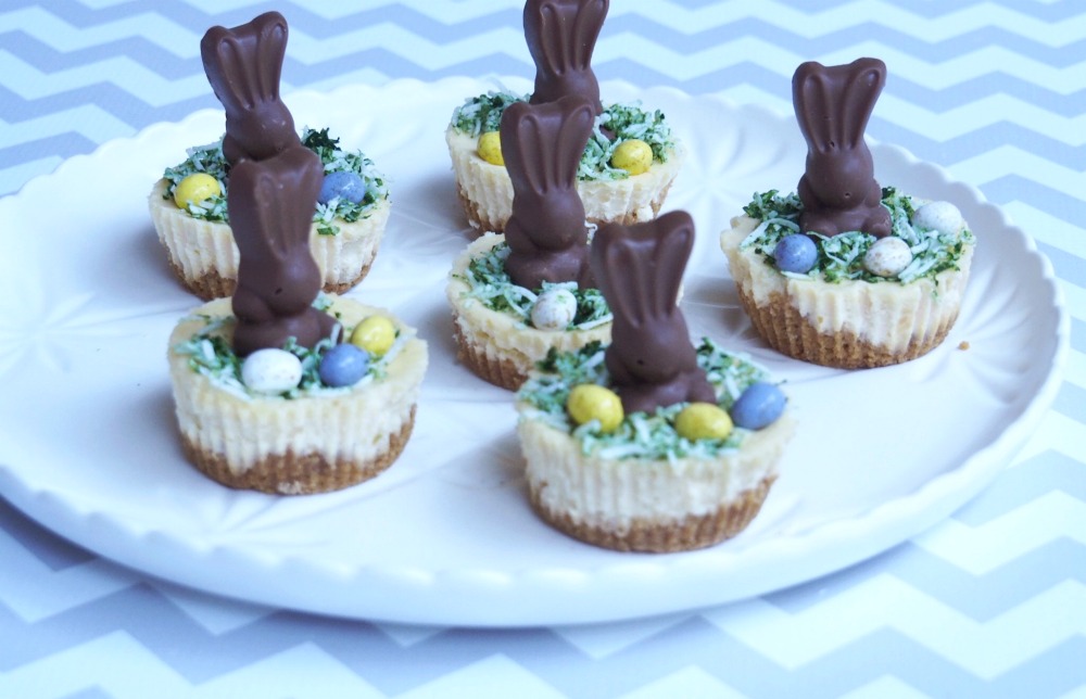 mini easter bunny malteser cheesecakes