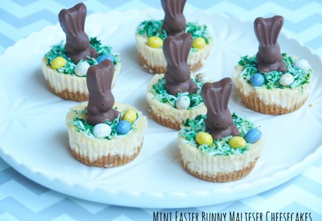 Mini Easter Bunny Malteser Cheesecakes