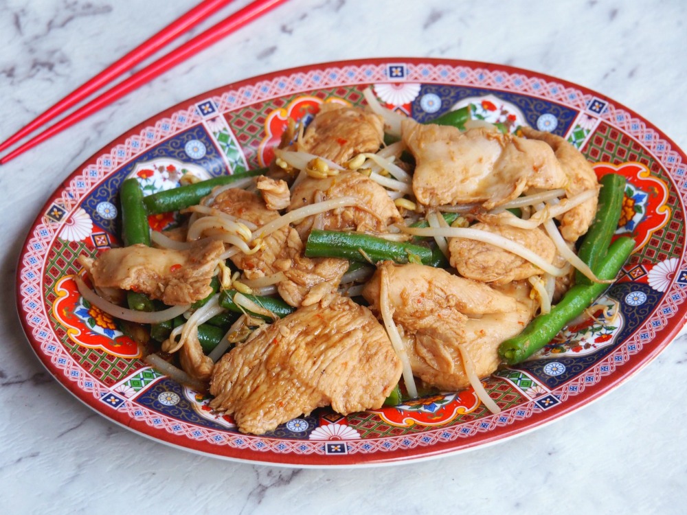 teriyaki chicken with green beans