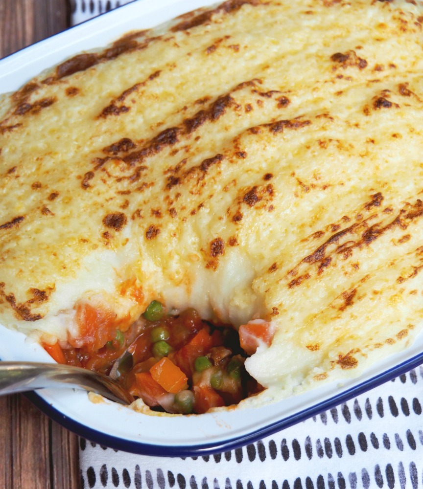 vegetable shepherds pie spoon