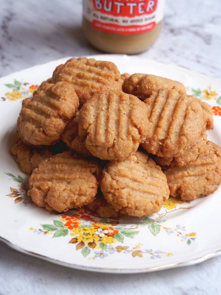 3 ingredient peanut butter isolation cookies vertical