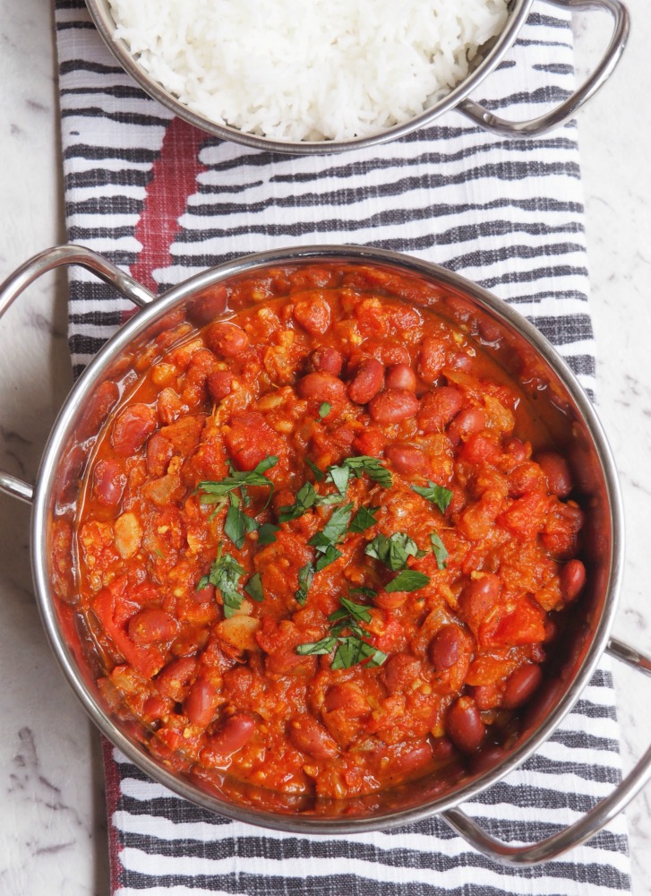 Kidney bean curry and rice