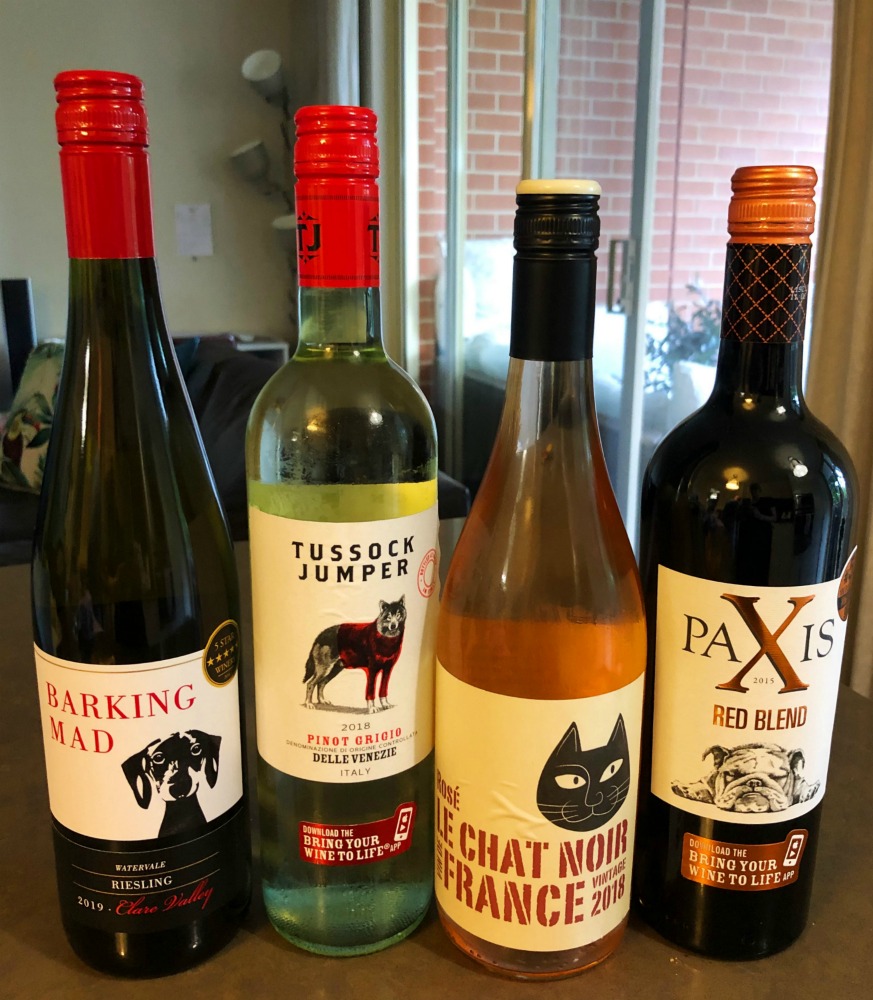 dog wine bottles