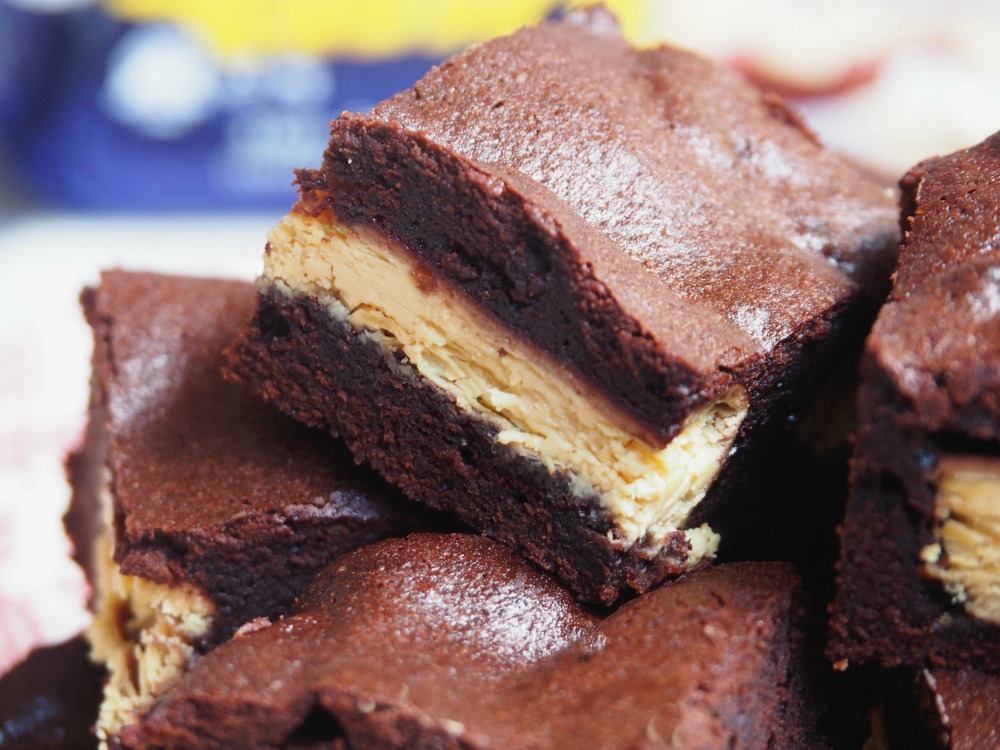 Caramilk Twirl Brownies close up