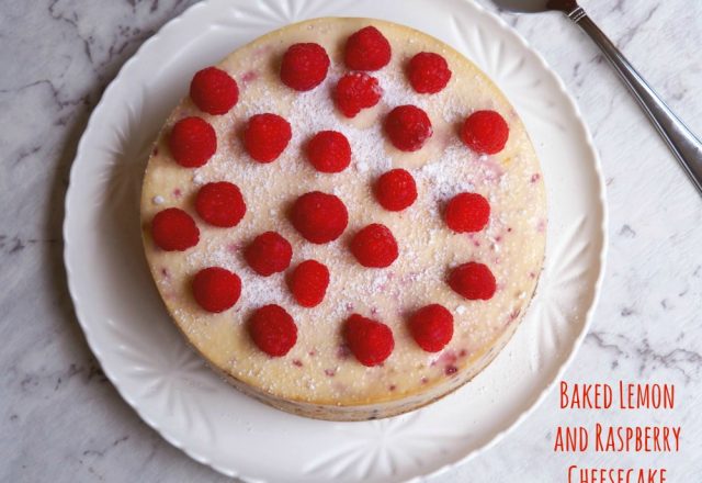 Baked Lemon and Raspberry Cheesecake