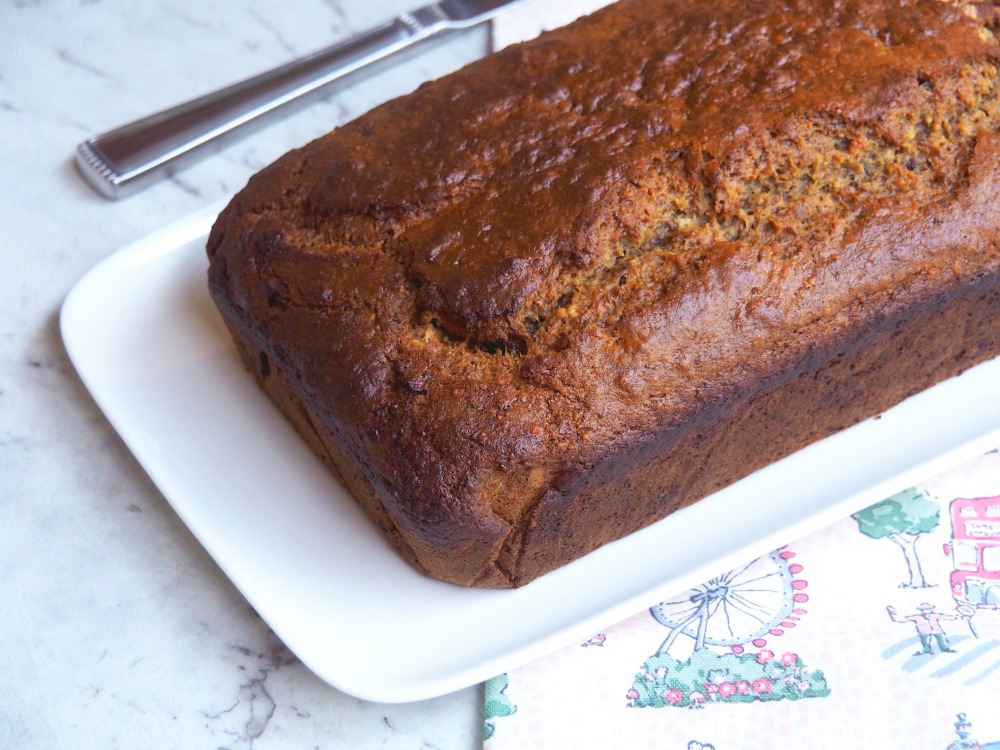 loaf of orange date banana bread