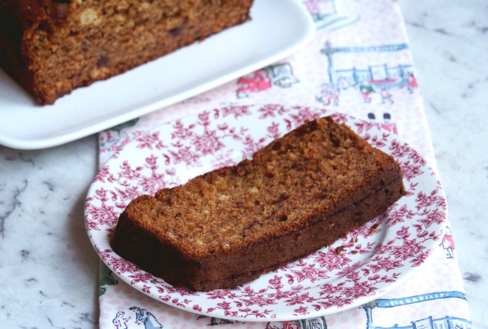 slice of date orange date banana bread