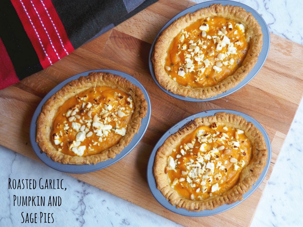 roasted pumpkin garlic sage pies