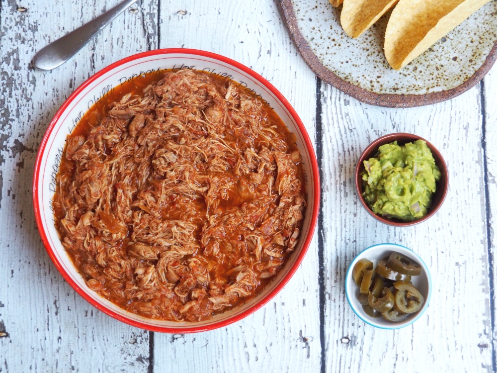 slow cooker pulled chicken and tacos