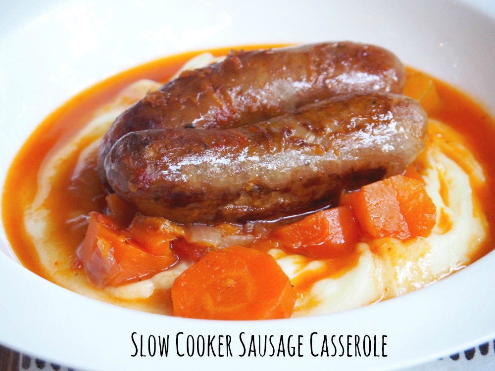 slow cooker sausage casserole title