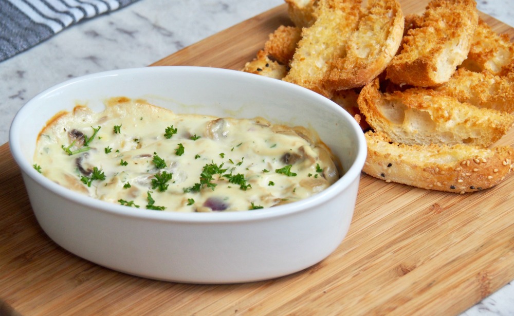 baked ricotta and mushroom dip