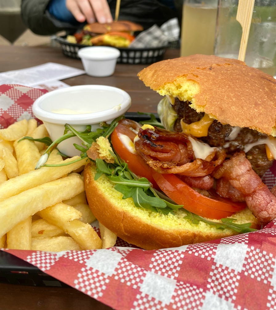 Matilda Bay Burger with bacon and cheese