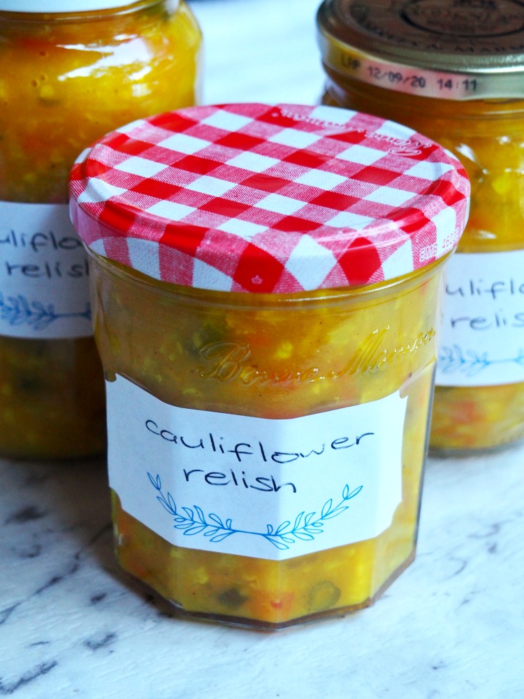 three jars of cauliflower relish