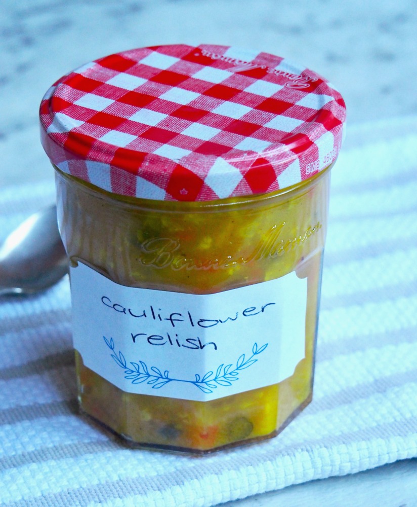 jar of easy cauliflower relish