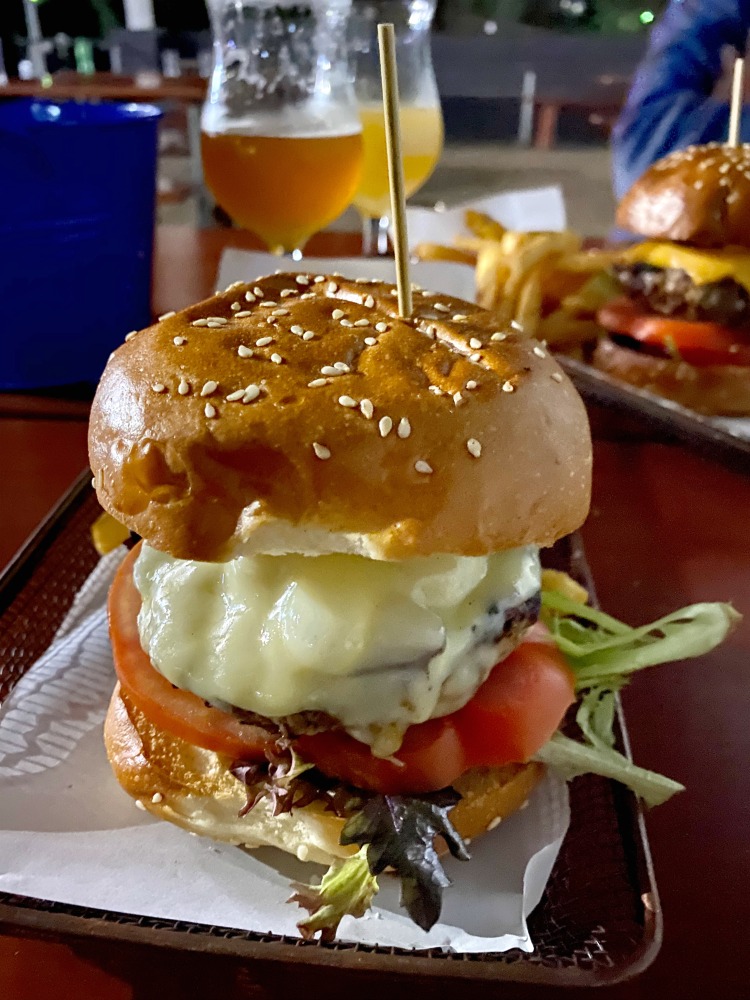 burger with mushrooms and cheese