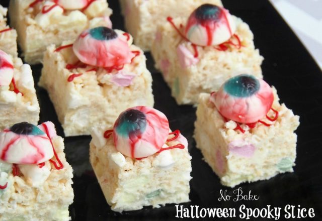 No Bake Halloween Spooky Slice