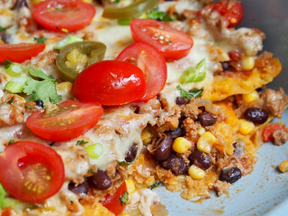 inside loaded turkey nachos