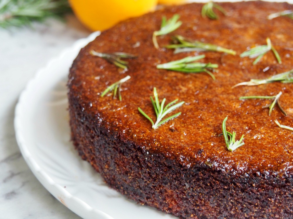 side view of gluten free dairy free orange cake