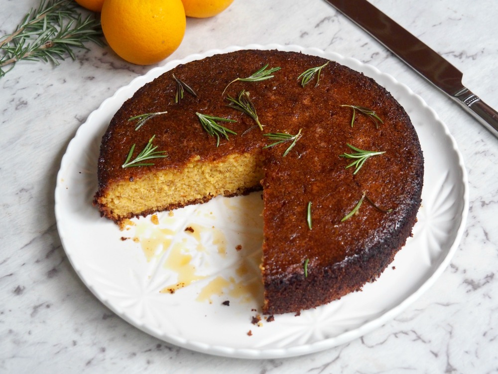 gluten free dairy free orange cake cut