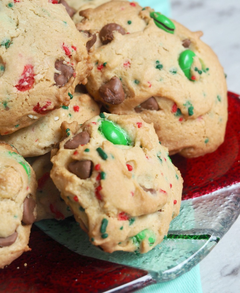 fully loaded choc chip m and m christmas cookies