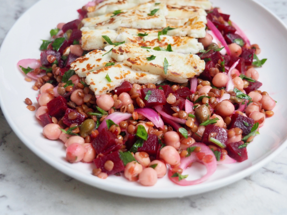 store cupboard halloumi salad portrait