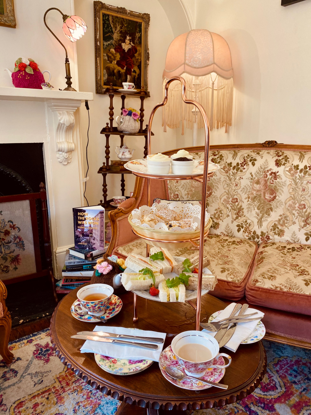 Old fashioned parlour with high tea stand