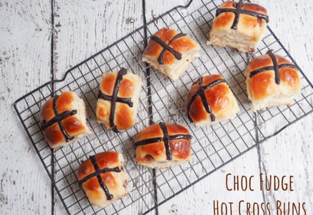 Choc Fudge Hot Cross Buns