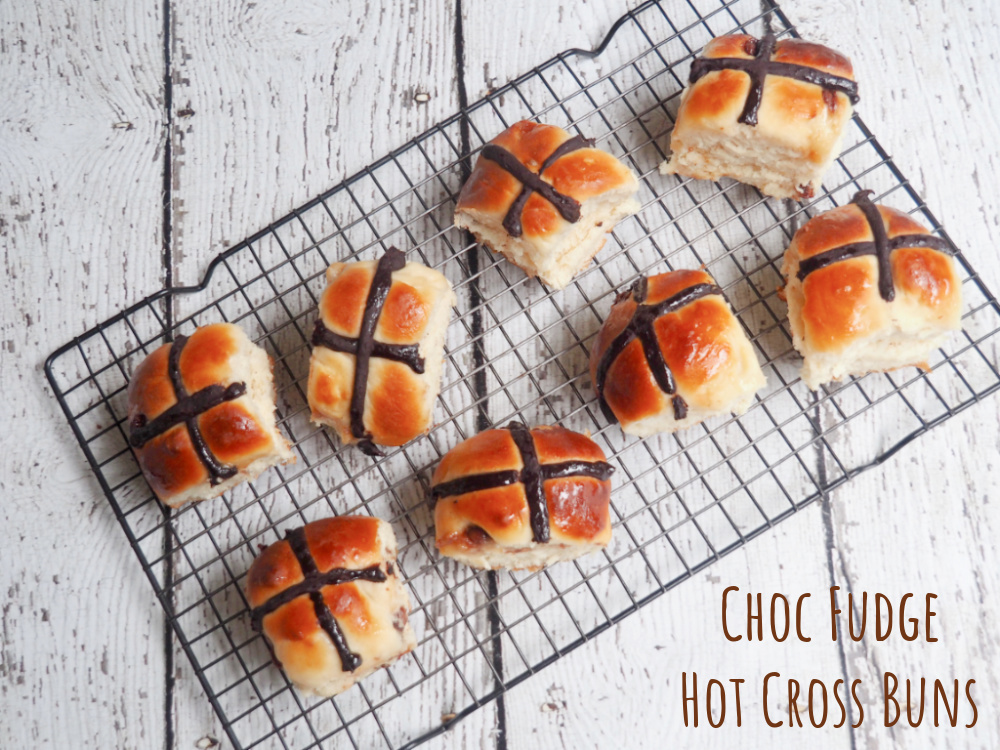 Choc Fudge Hot Cross Buns