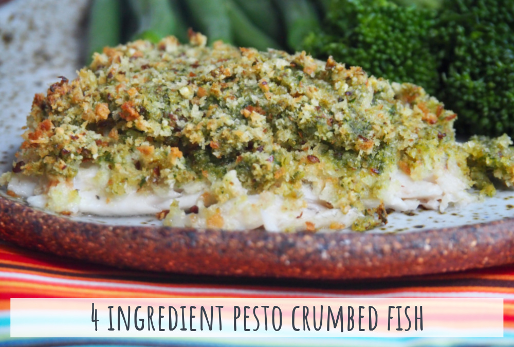 pesto crumbed fish