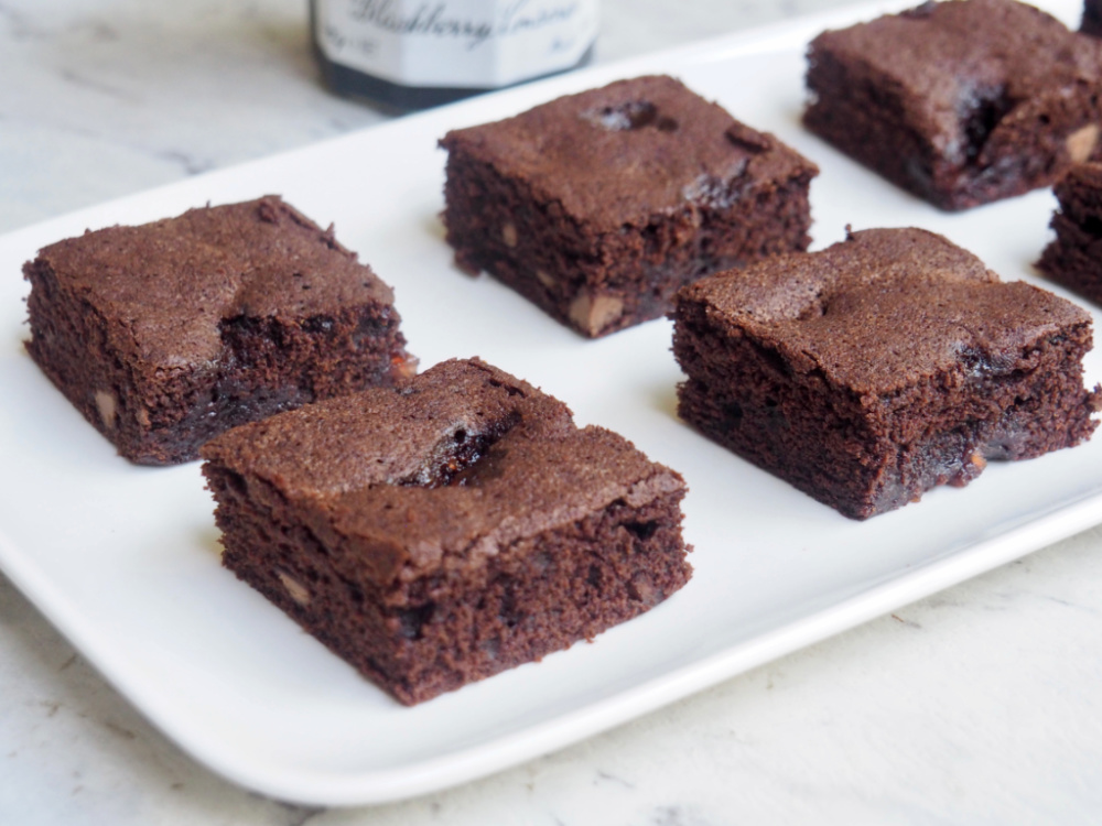 jam puddle brownies on plate