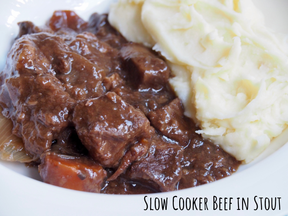 slow cooker beef in stout with mash