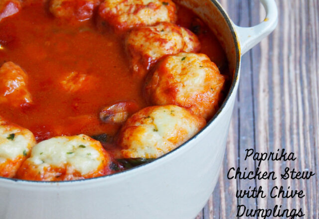 Anne’s Paprika Chicken Stew with Chive Dumplings