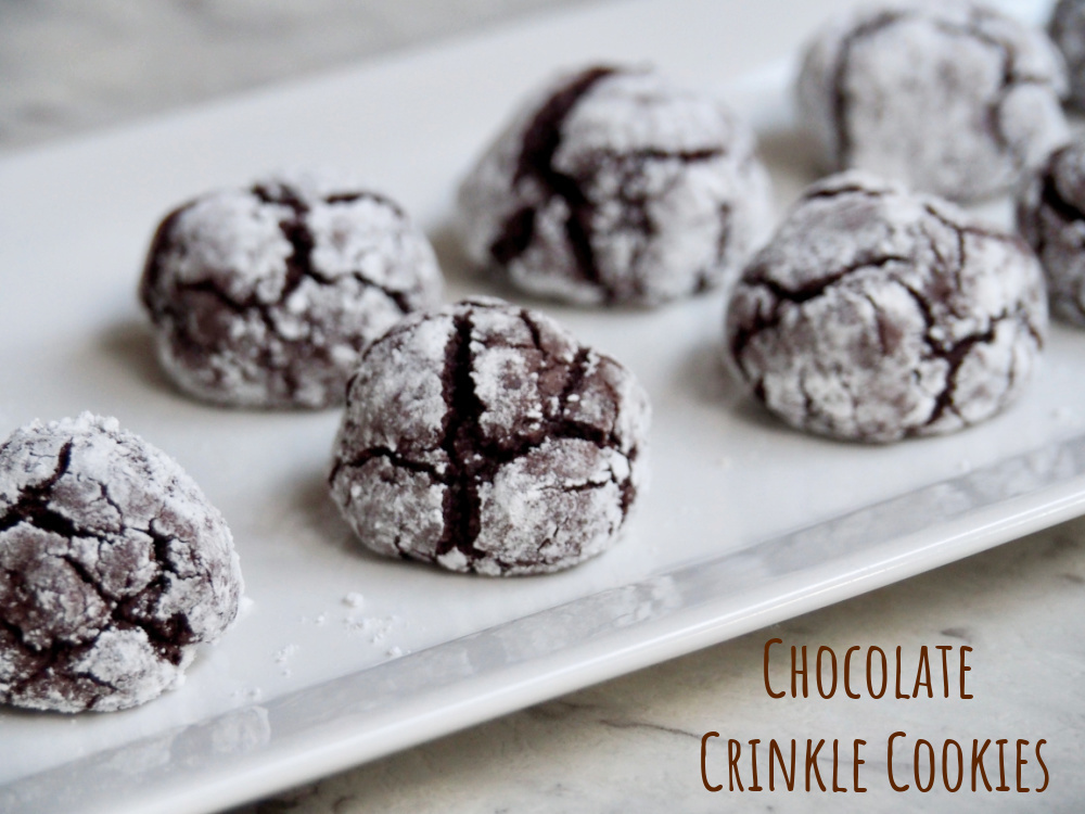 plate of chocolate crinkle cookies