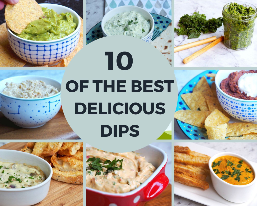 collage of 10 of the best delicious dips